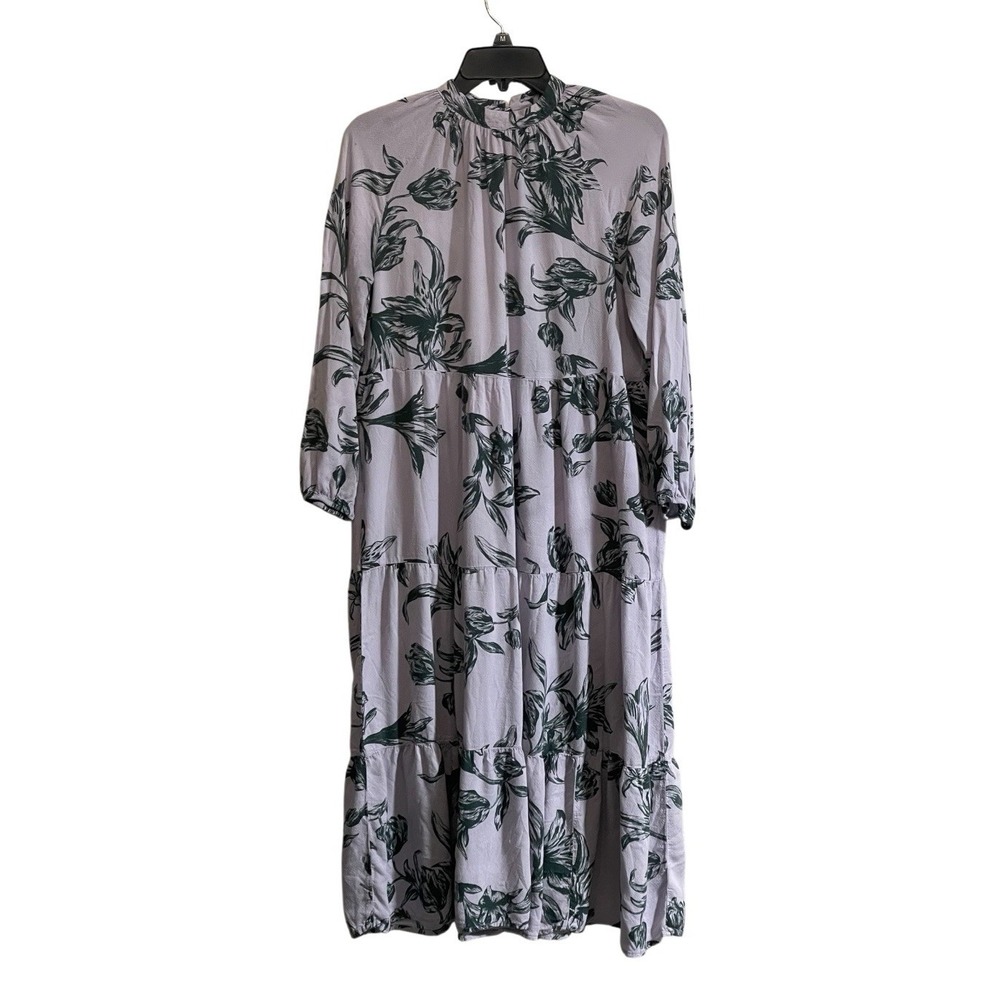 A New Day Small Tiered Midi Dress Purple Pocket Prairie Cottagecore Whimsigoth